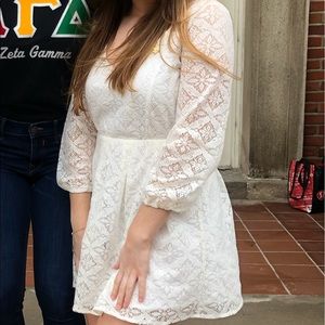 Cream/White Mini Dress